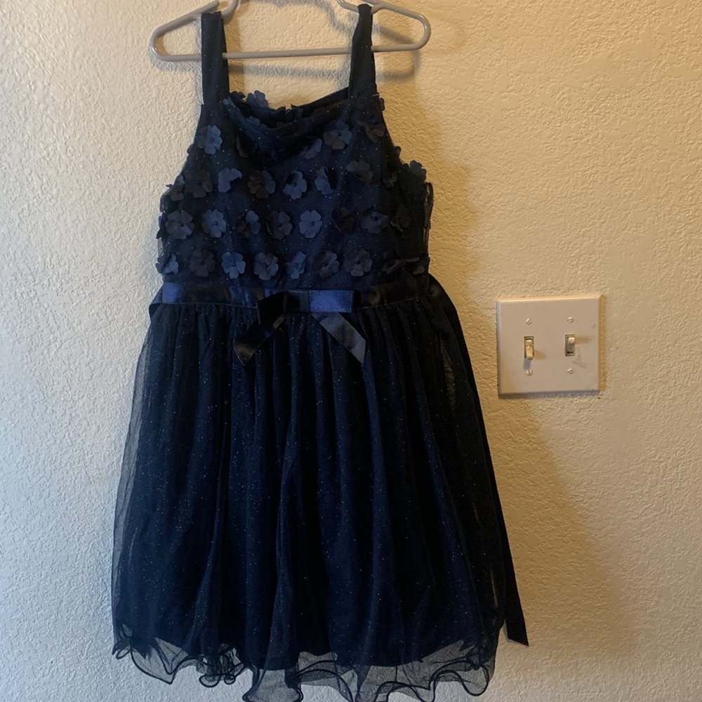 Trixxi Girls Flower Girl Navy Blue Formal Dance Dress